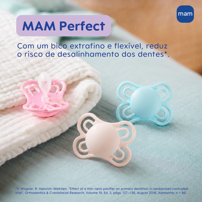 Chupeta MAM Perfect 0-6 Meses Azul com Caixa Esterilizadora