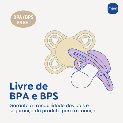 Chupeta MAM Perfect Start 0-2 Meses com Caixa Esterilizadora Embalagem Dupla