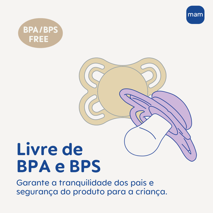 Chupeta MAM Perfect 0-6 Meses com Caixa Esterilizadora Embalagem Dupla