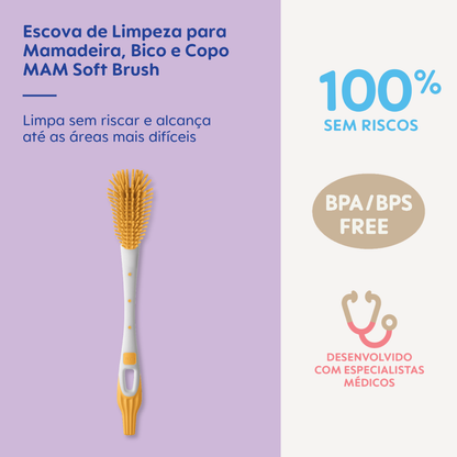 Escova de Limpeza para Mamadeira, Bico e Copo MAM Soft Brush