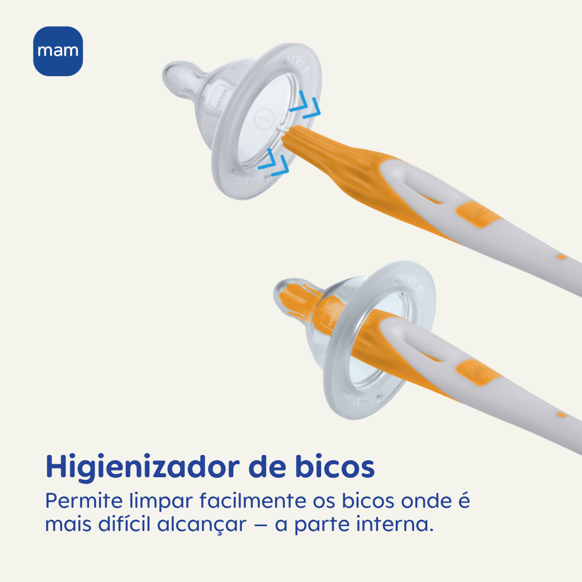 Escova de Limpeza para Mamadeira, Bico e Copo MAM Soft Brush