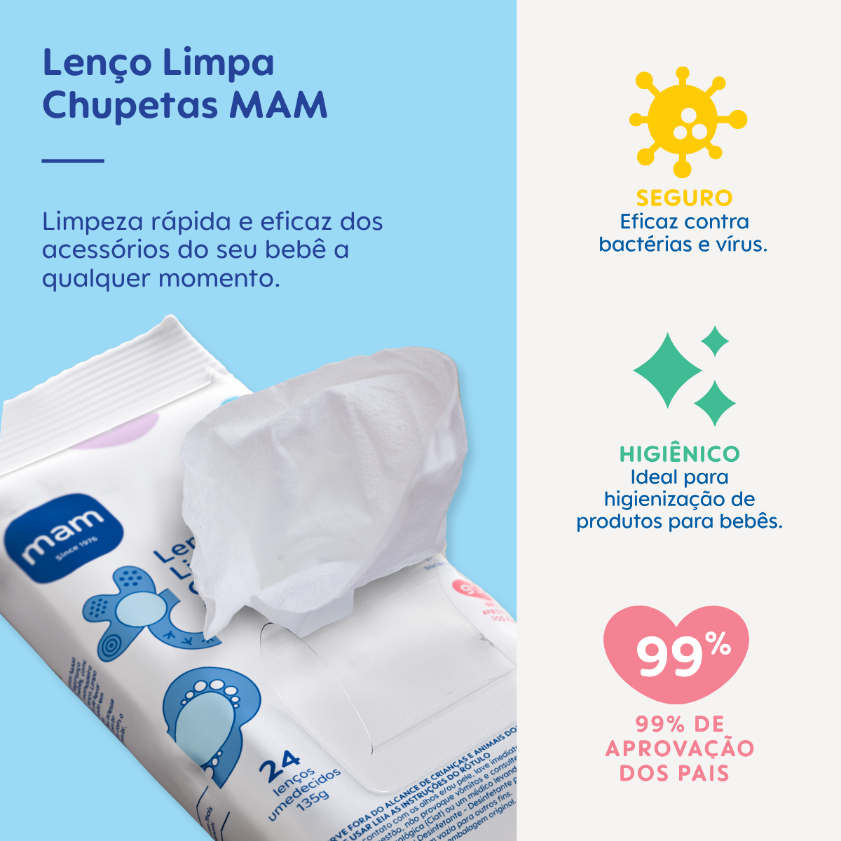 Kit Lenços Umedecidos MAM (Leve 3 e Pague 2)