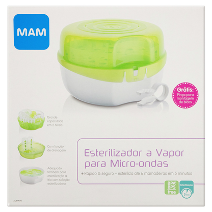 Esterilizador a Vapor MAM para Micro-Ondas Com Pinça