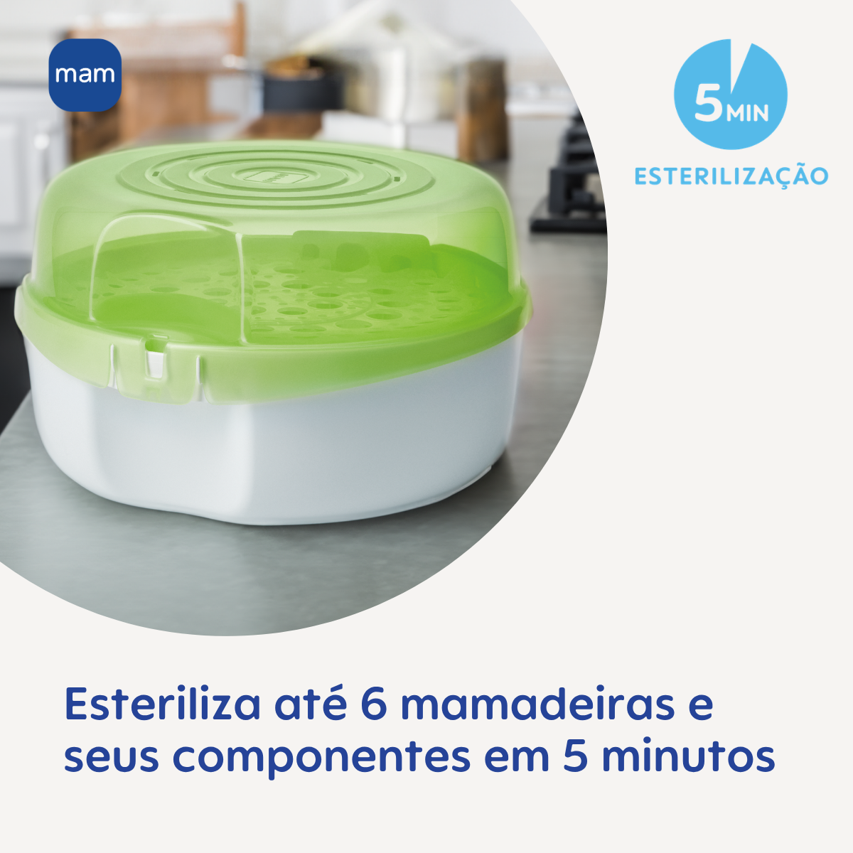Esterilizador a Vapor MAM para Micro-Ondas Com Pinça