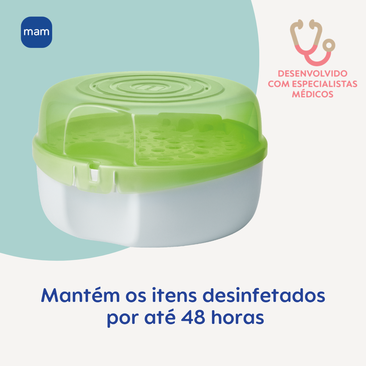 Esterilizador a Vapor MAM para Micro-Ondas Com Pinça