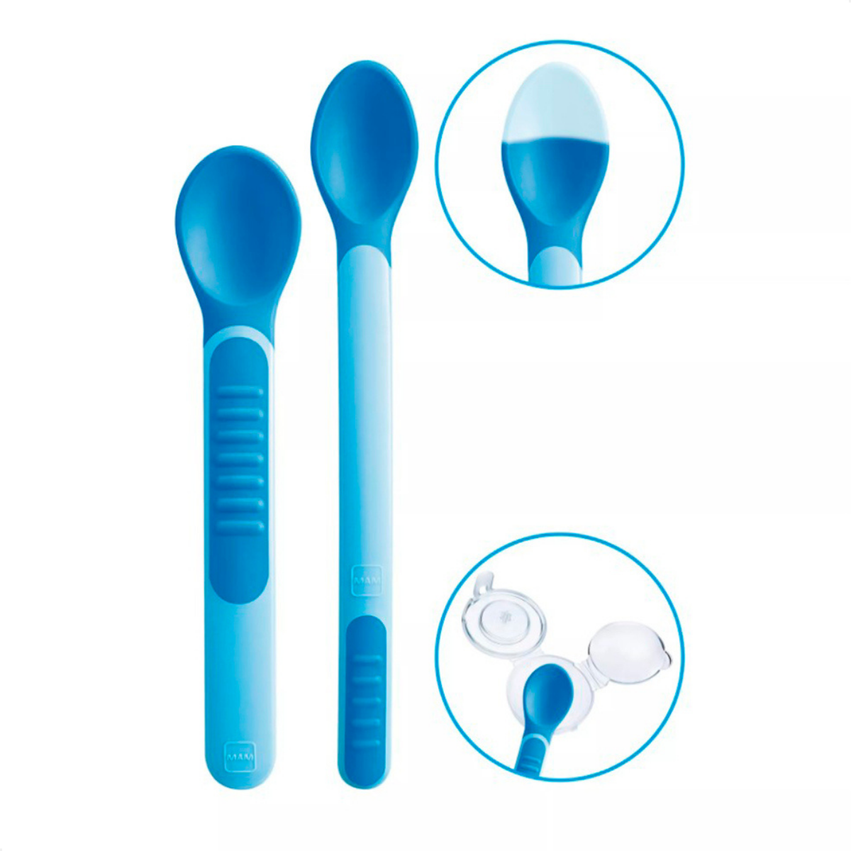 Kit de Colheres Infantis Termossensível MAM Azul