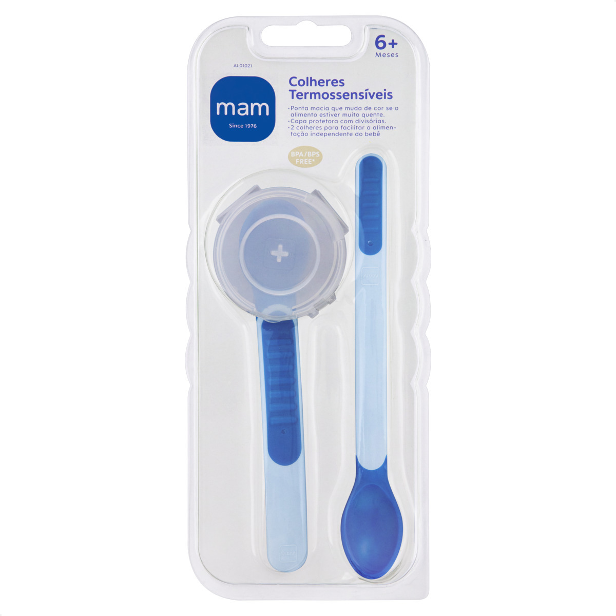 Kit de Colheres Infantis Termossensível MAM Azul
