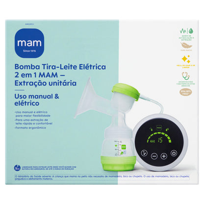 Bomba Tira-Leite 2 em 1 MAM Manual e Elétrica