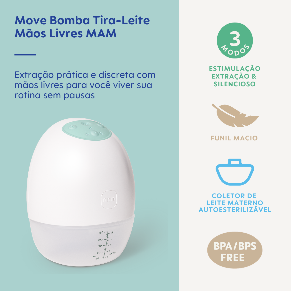 Move Bomba Tira-Leite Mãos Livres MAM