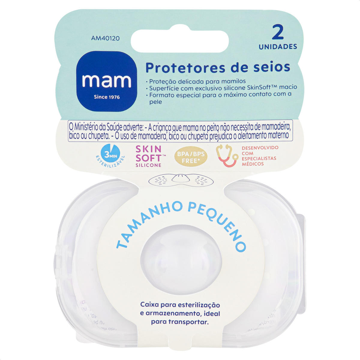Protetor de Seios MAM Tamanho Pequeno Silicone Extrafino e Macio 2 Unidades