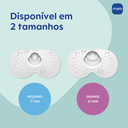 Protetor de Seios MAM Tamanho Grande Silicone Extrafino e Macio 2 Unidades