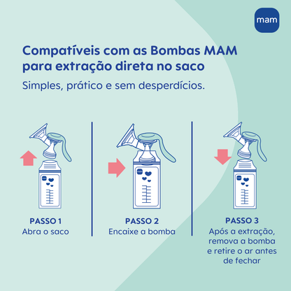 Sacos para Armazenar Leite Materno MAM (25 Unidades de 180ml)