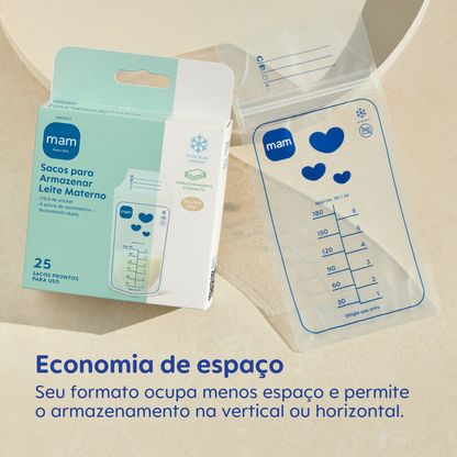 Sacos para Armazenar Leite Materno MAM (25 Unidades de 180ml)