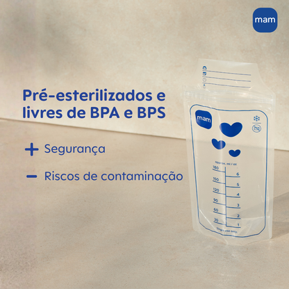 Sacos para Armazenar Leite Materno MAM (25 Unidades de 180ml)