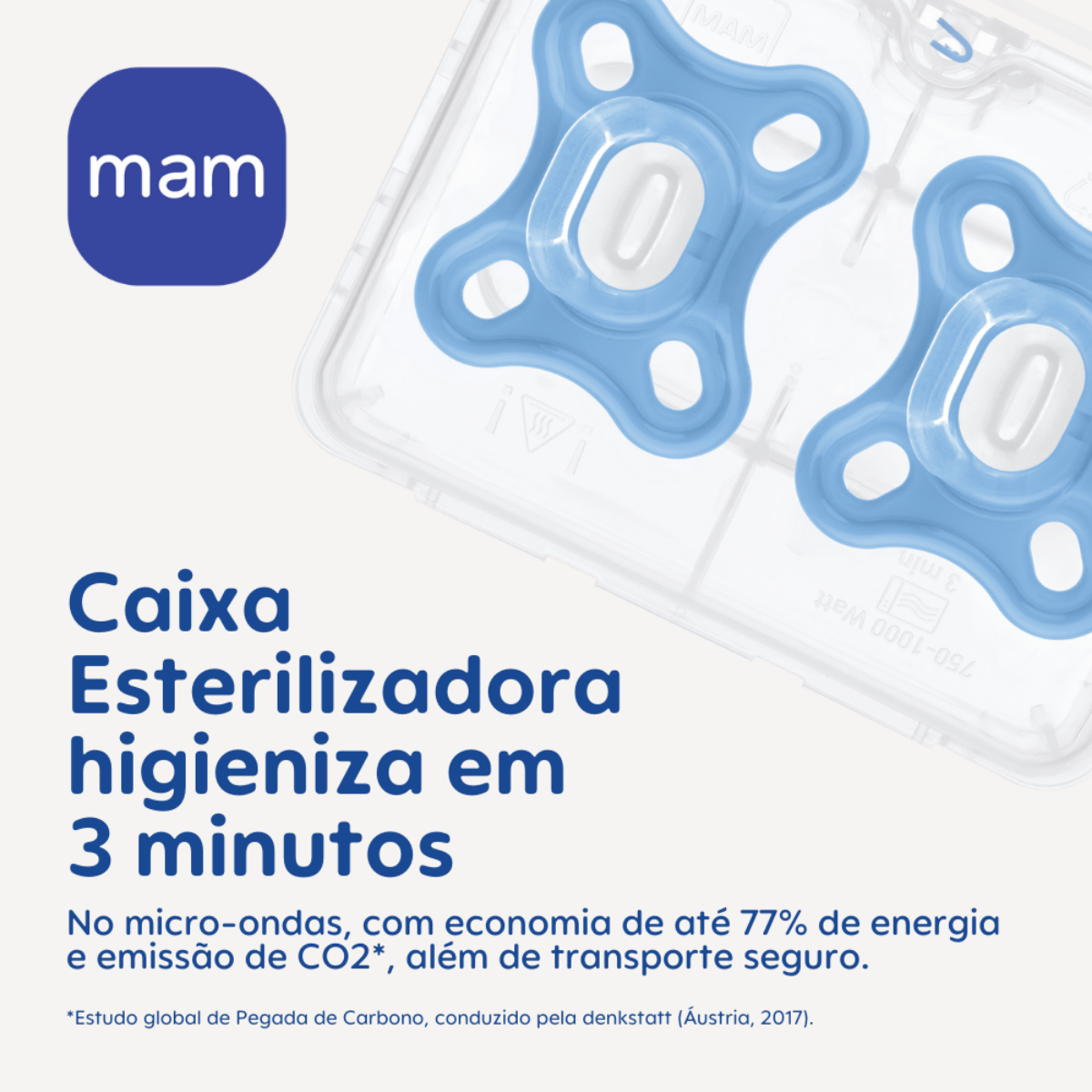 Chupeta MAM Comfort 100% Silicone 0-2 Meses Rosa com Caixa Esterilizadora