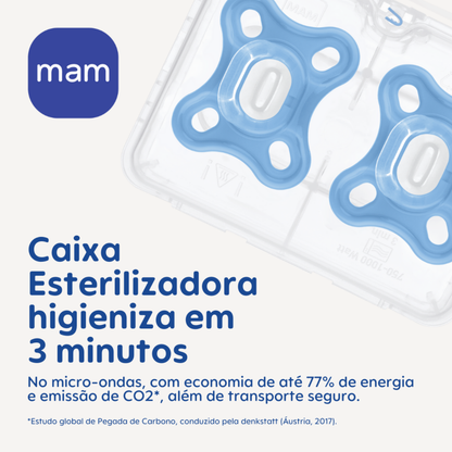 Chupeta MAM Comfort 100% Silicone 0-2 Meses Neutra com Caixa Esterilizadora