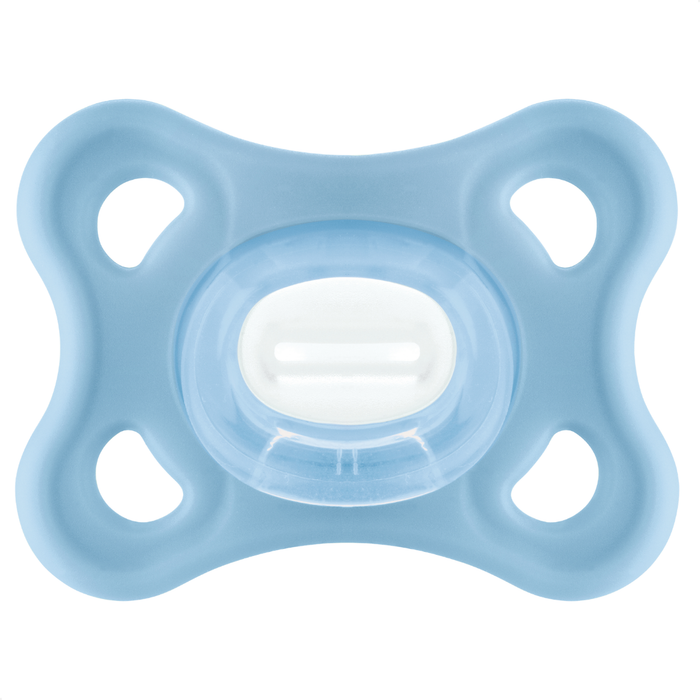 Chupeta MAM Comfort 100% Silicone 0-6 Meses Azul com Caixa Esterilizadora