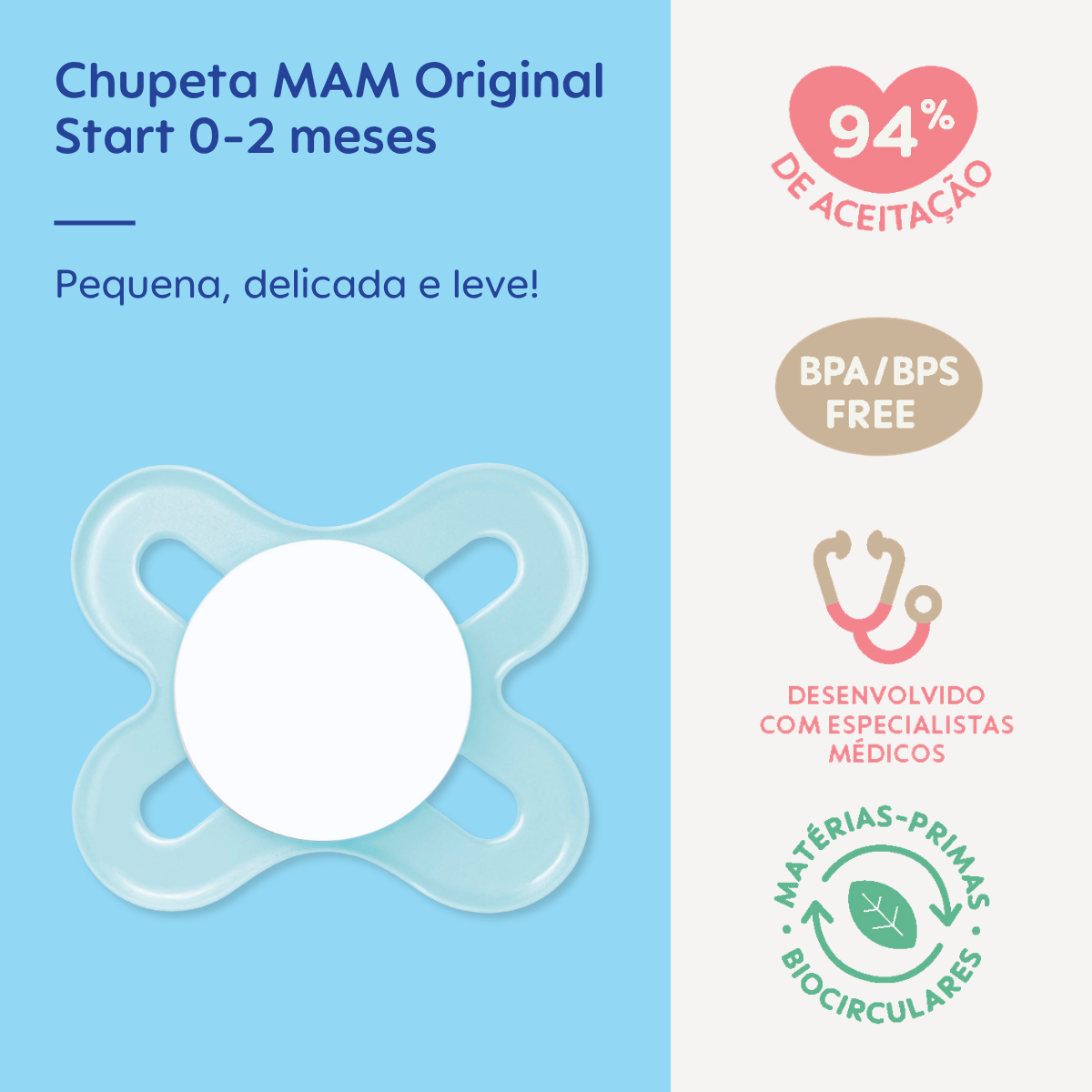Chupeta MAM Original Start 0-2 Meses Azul
