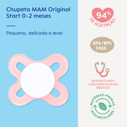 Chupeta MAM Original Start 0-2 Meses Rosa