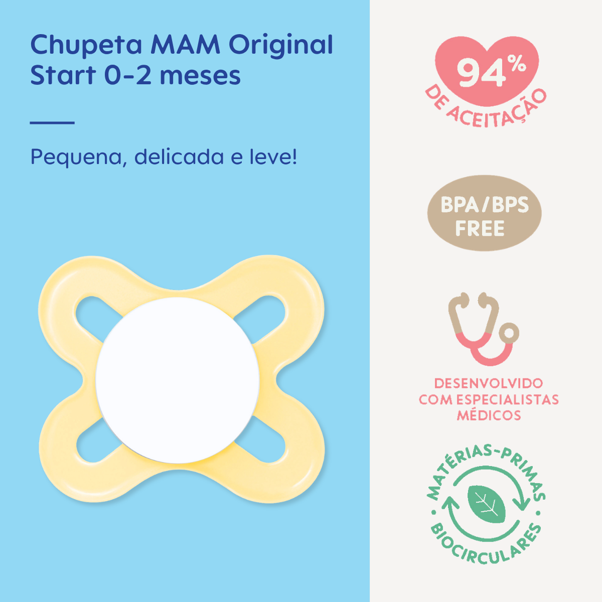 Chupeta MAM Original Start 0-2 Meses Neutra