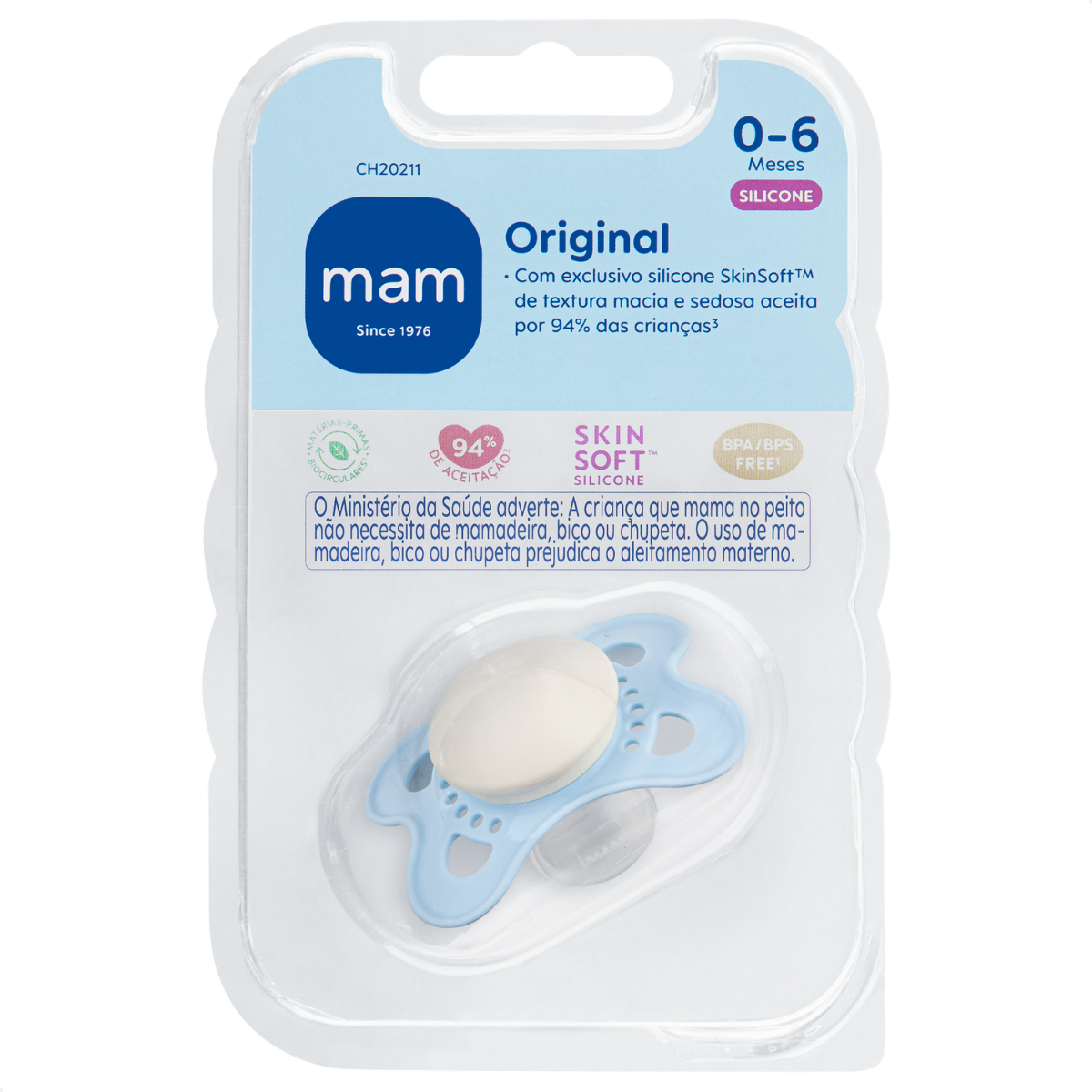 Chupeta MAM Original 0-6 Meses Azul