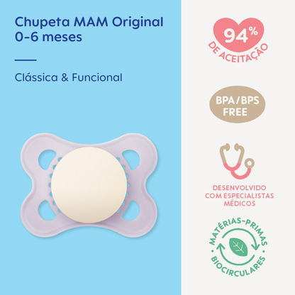 Chupeta MAM Original 0-6 Meses Lilás