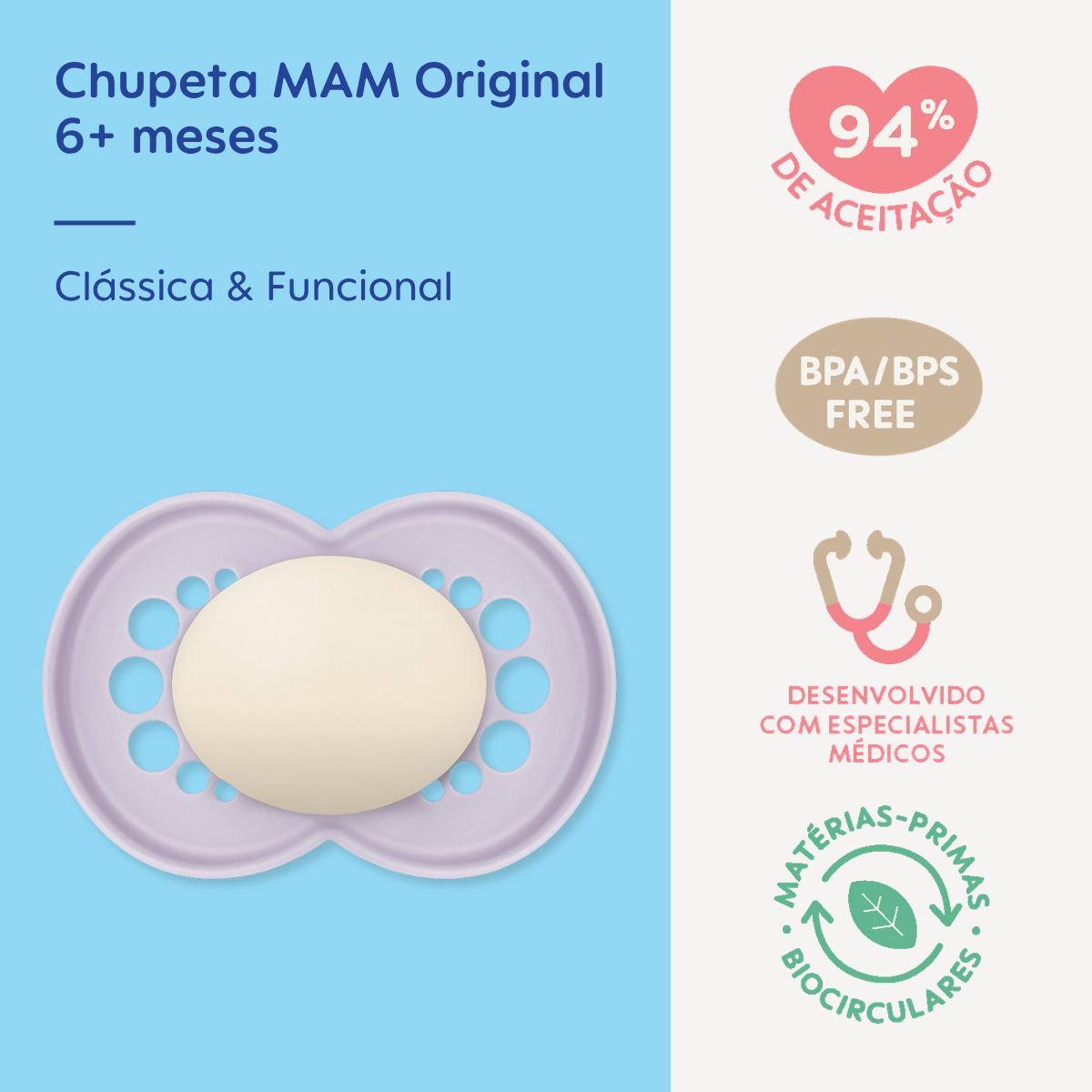 Chupeta MAM Original 6+ Meses Lilás