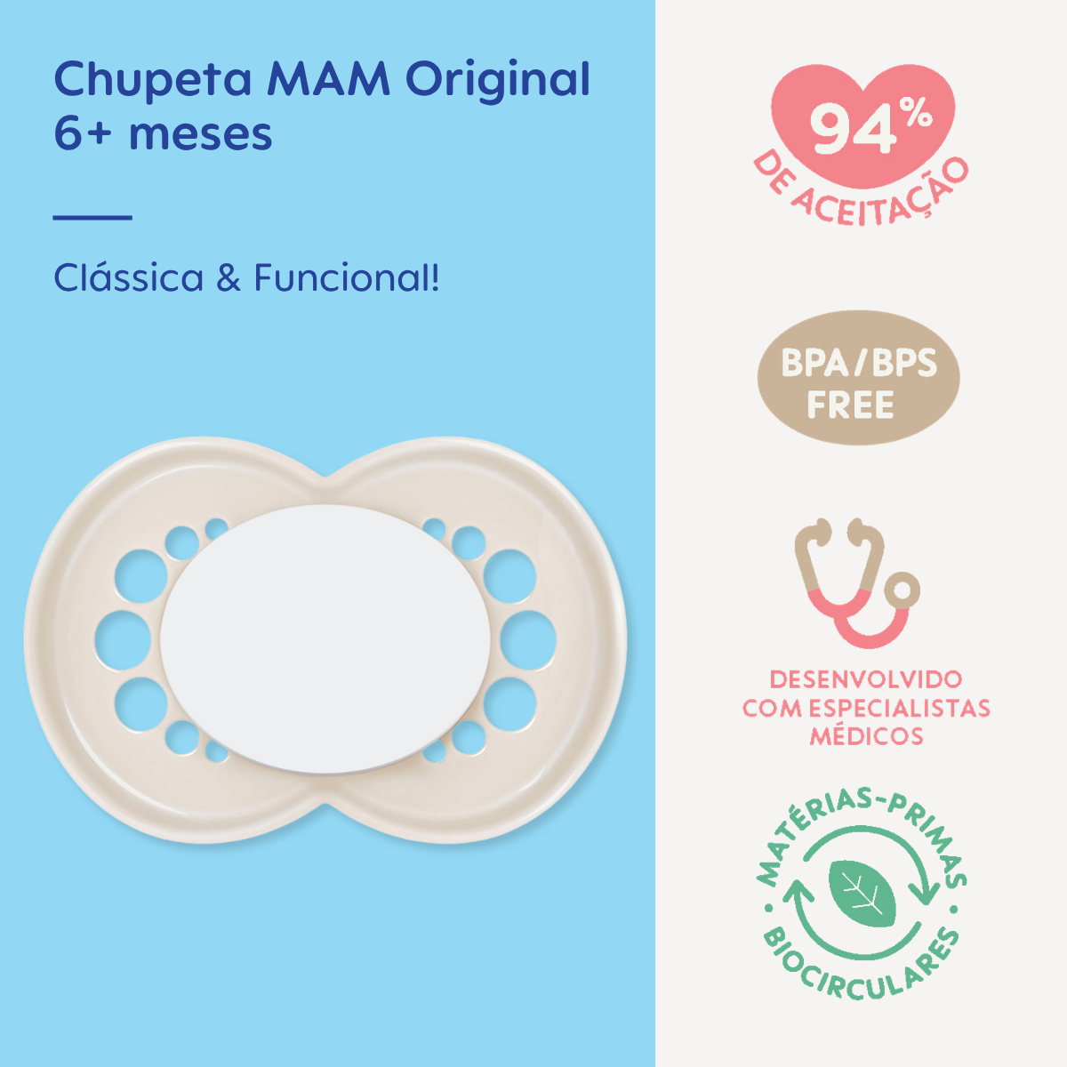 Chupeta MAM Original 6+ Meses Neutra