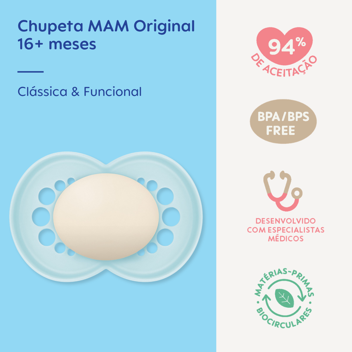 Chupeta MAM Original 16+ Meses Azul