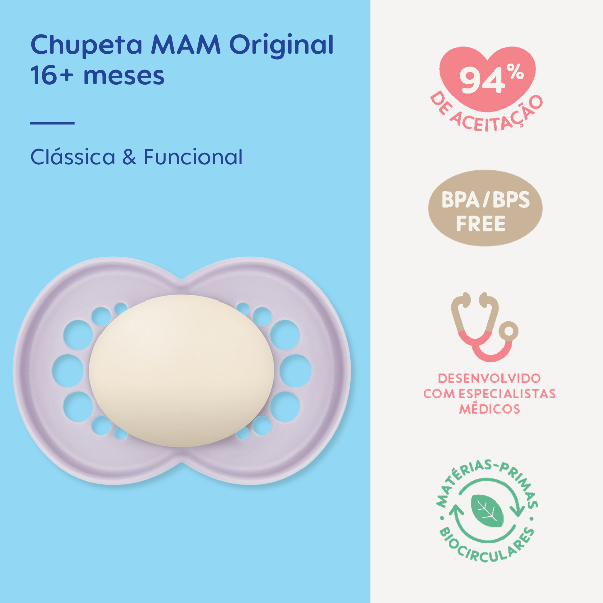 Chupeta MAM Original 16+ Meses Lilás