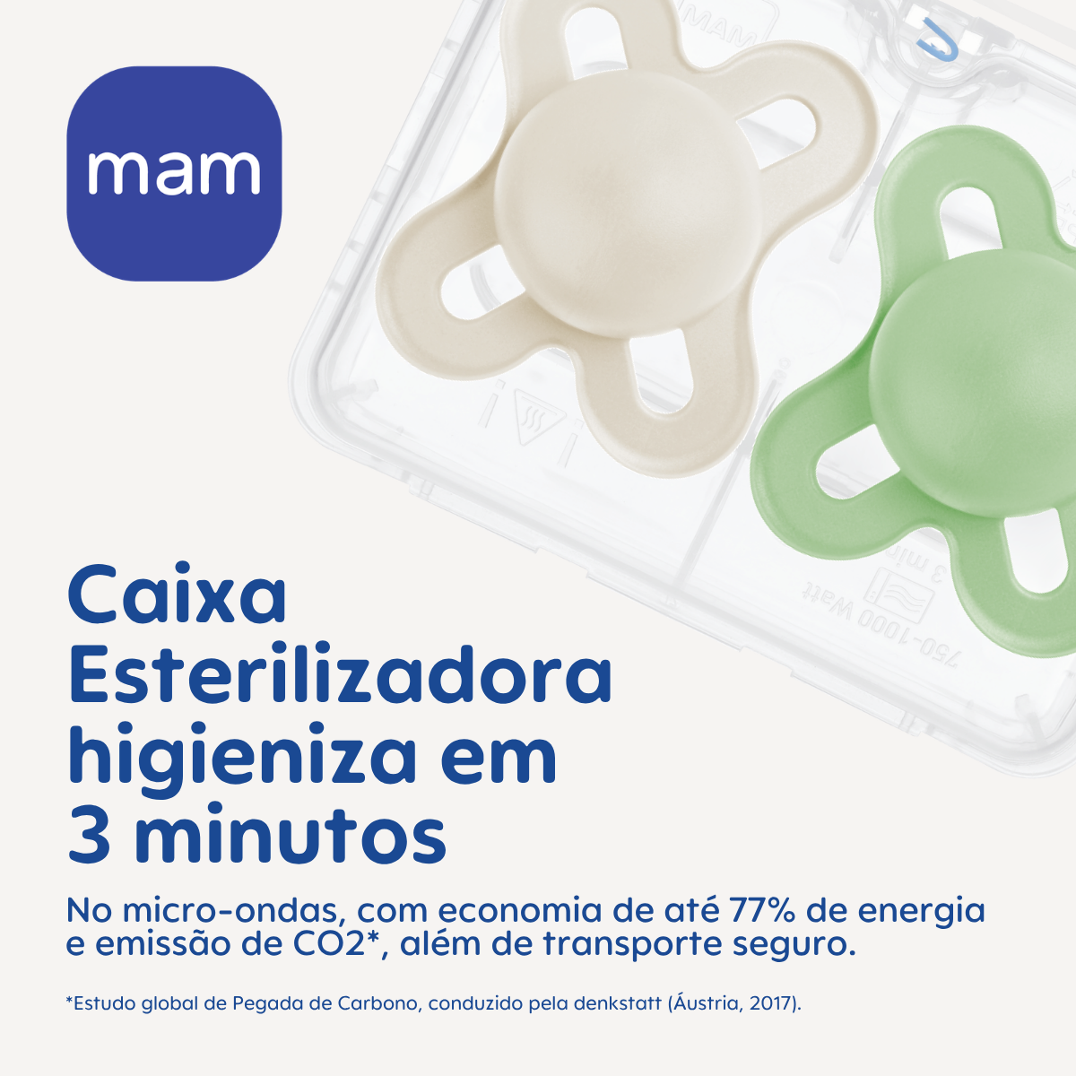 Chupeta MAM Original Start 0-2 Meses com Caixa Esterilizadora Embalagem Dupla