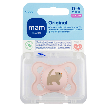 Chupeta MAM Original 0-6 Meses Rosa com Caixa Esterilizadora