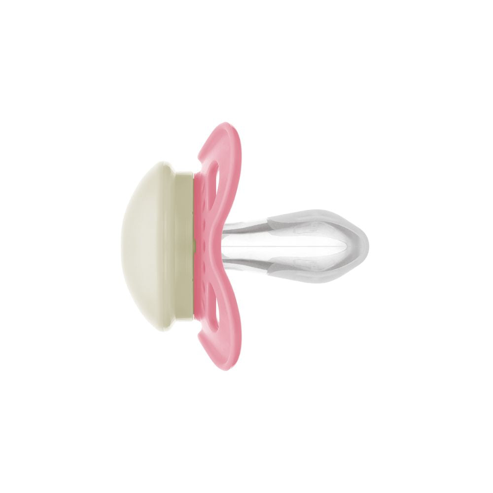 Chupeta MAM Original Night 0-6 Meses Rosa com Botão Brilha no Escuro e Caixa Esterilizadora