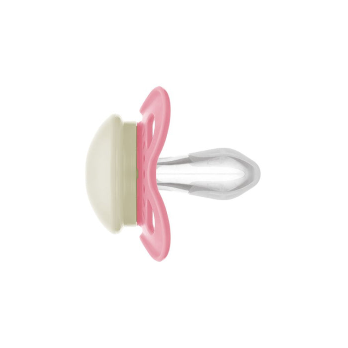 Chupeta MAM Original Night 0-6 Meses Rosa com Botão Brilha no Escuro e Caixa Esterilizadora