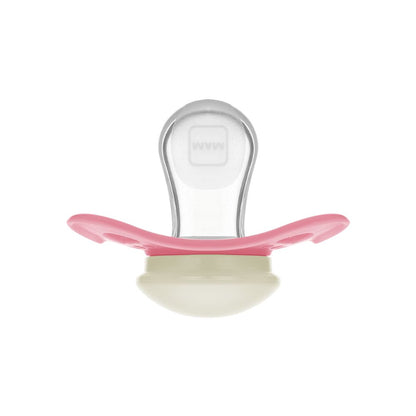 Chupeta MAM Original Night 0-6 Meses Rosa com Botão Brilha no Escuro e Caixa Esterilizadora