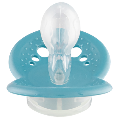 Chupeta MAM Original Night 6+ Meses Azul com Botão Brilha no Escuro e Caixa Esterilizadora