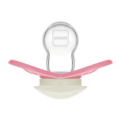 Chupeta MAM Original Night 6+ Meses Rosa com Botão Brilha no Escuro e Caixa Esterilizadora