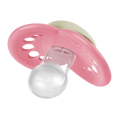 Chupeta MAM Original Night 6+ Meses Rosa com Botão Brilha no Escuro e Caixa Esterilizadora