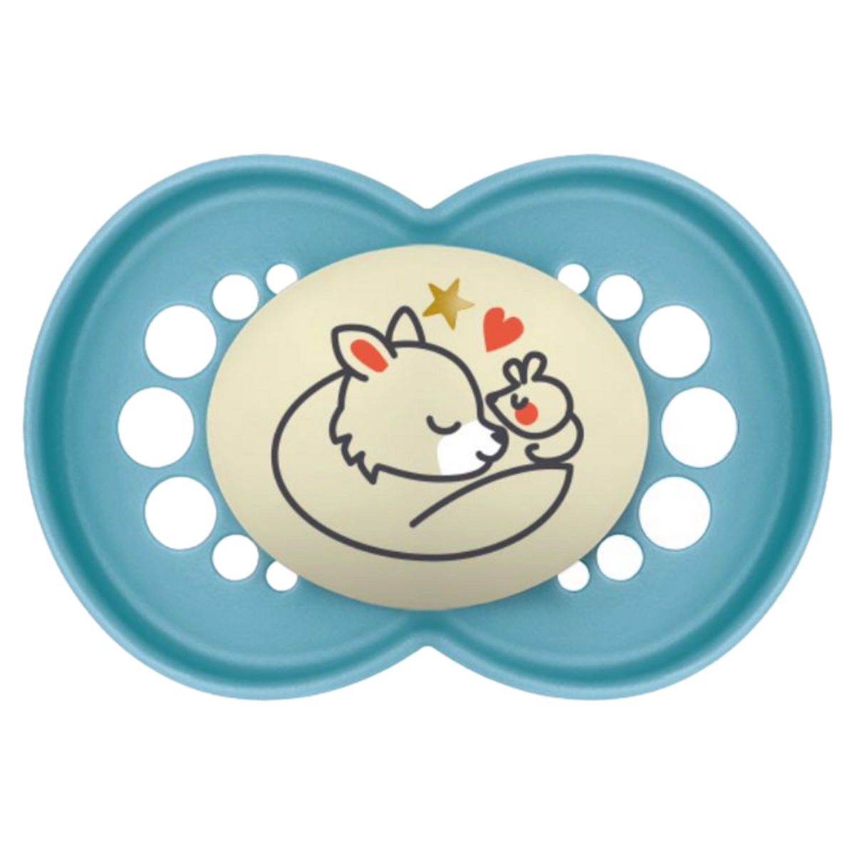 Chupeta MAM Original Night 16+ Meses Azul com Botão Brilha no Escuro e Caixa Esterilizadora
