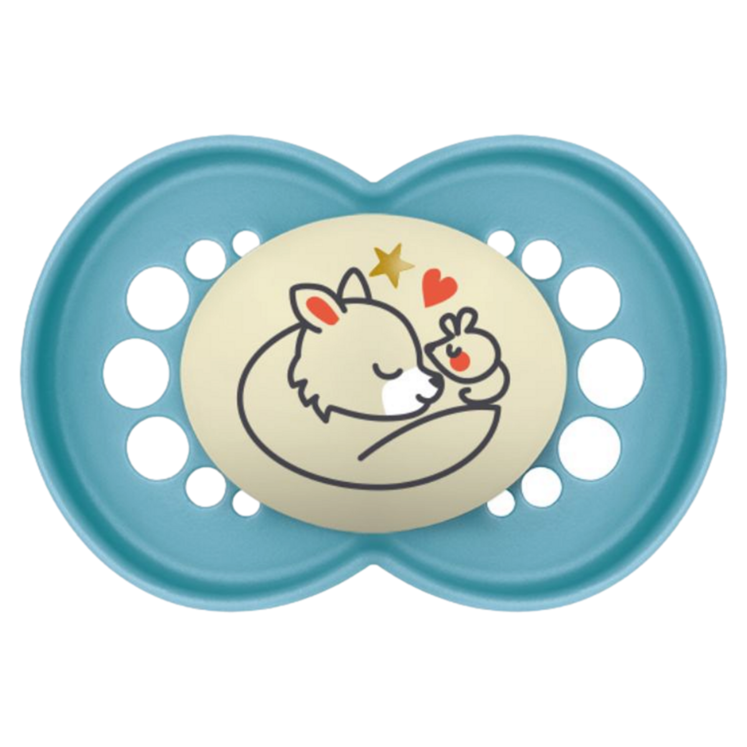Chupeta MAM Original Night 16+ Meses Azul com Botão Brilha no Escuro e Caixa Esterilizadora