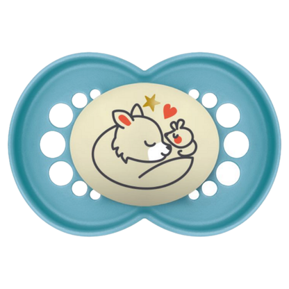 Chupeta MAM Original Night 16+ Meses Azul com Botão Brilha no Escuro e Caixa Esterilizadora