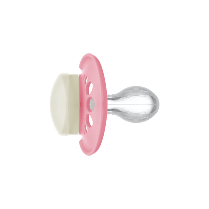 Chupeta MAM Original Night 16+ Meses Rosa com Botão Brilha no Escuro e Caixa Esterilizadora