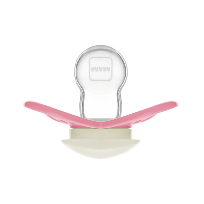 Chupeta MAM Original Night 16+ Meses Rosa com Botão Brilha no Escuro e Caixa Esterilizadora