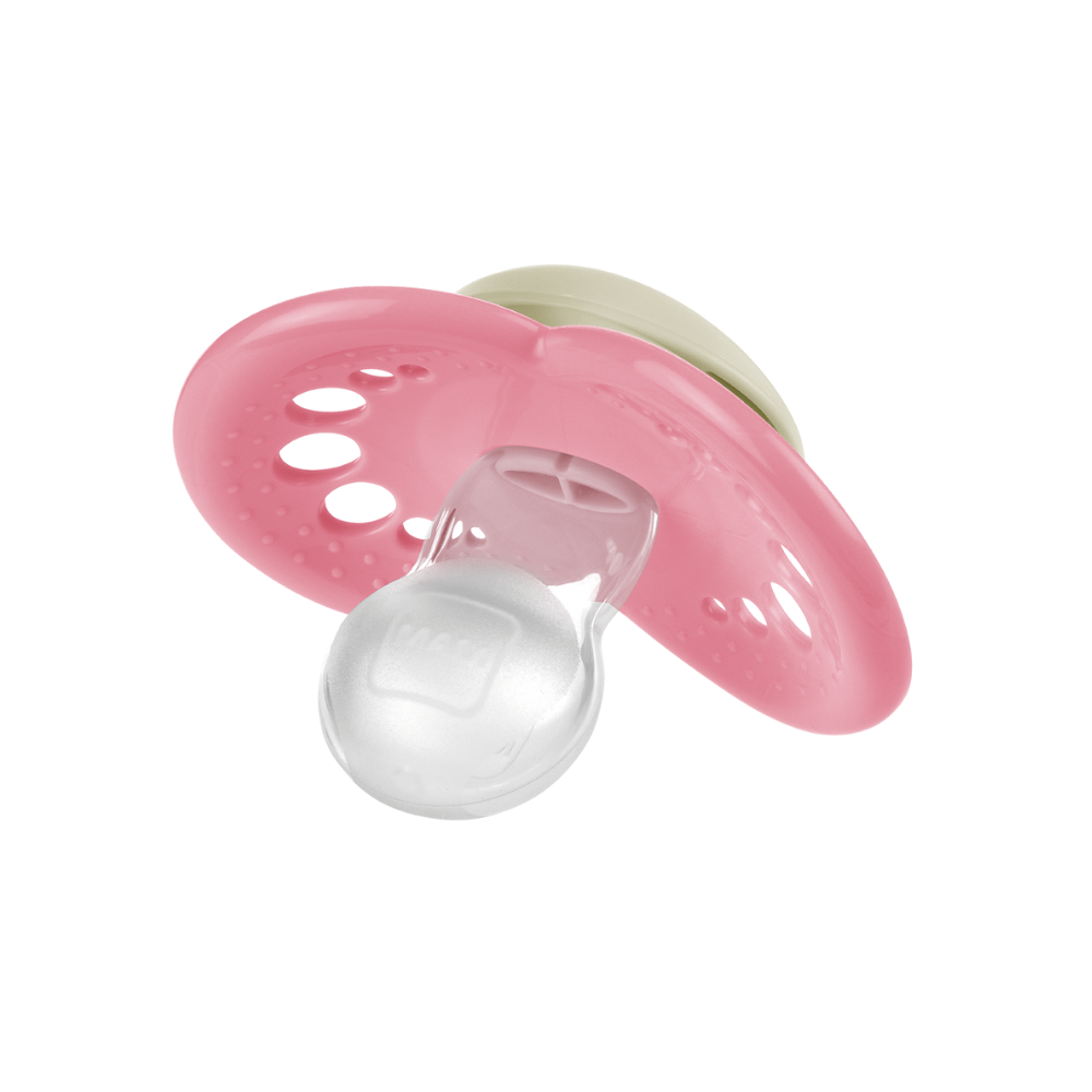 Chupeta MAM Original Night 16+ Meses Rosa com Botão Brilha no Escuro e Caixa Esterilizadora