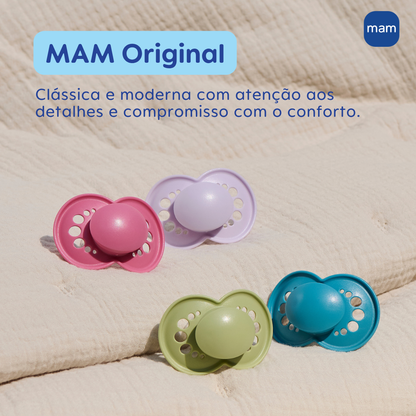 Chupeta MAM Original 6+ Meses com Caixa Esterilizadora Embalagem Dupla