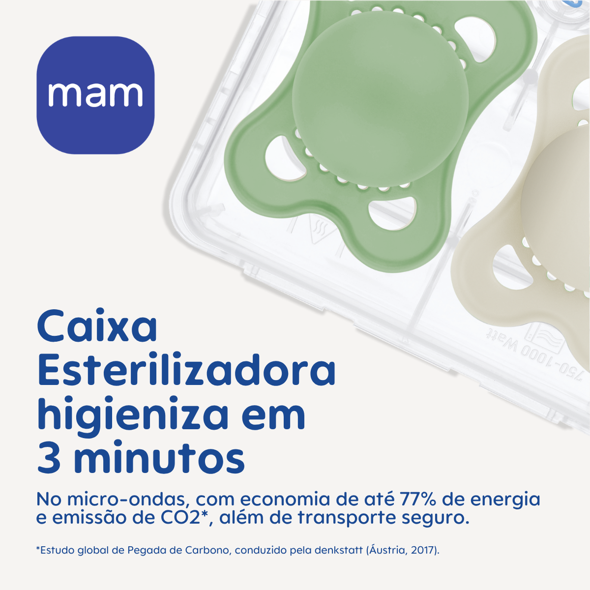 Chupeta MAM Original 0-6 Meses com Caixa Esterilizadora Embalagem Dupla