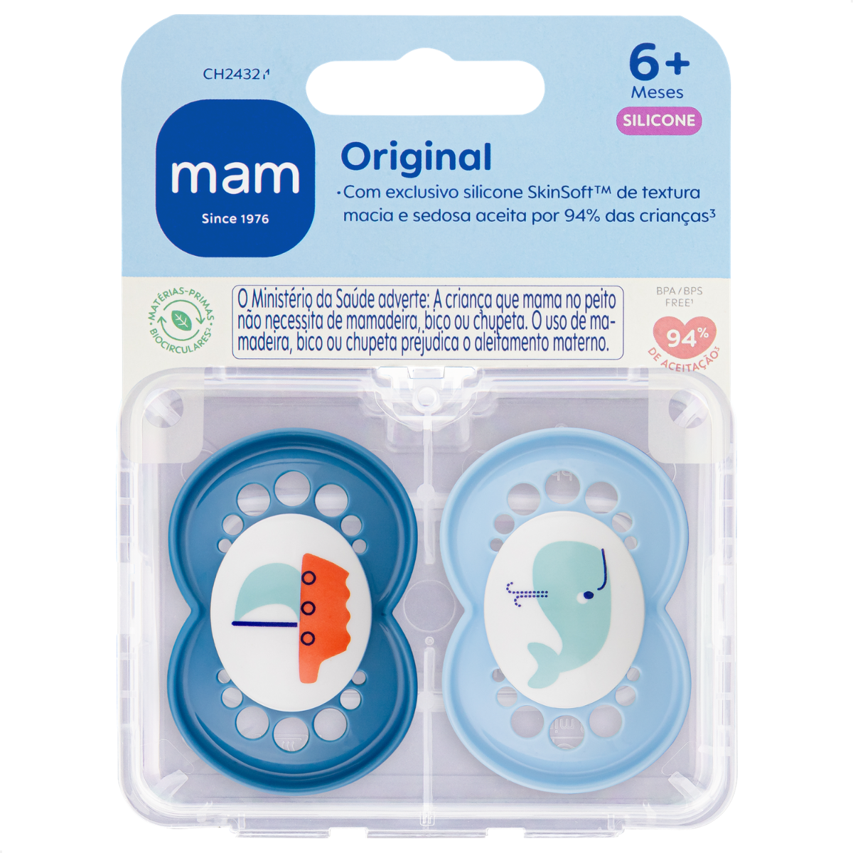 Chupeta MAM Original 6+ Meses com Caixa Esterilizadora Embalagem Dupla