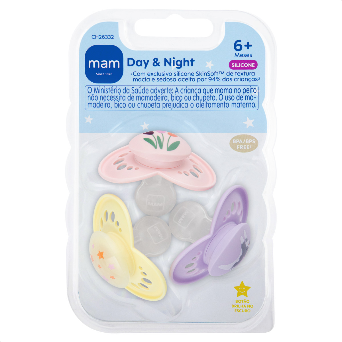 Chupeta MAM Original Day & Night 6+ Meses Embalagem Tripla