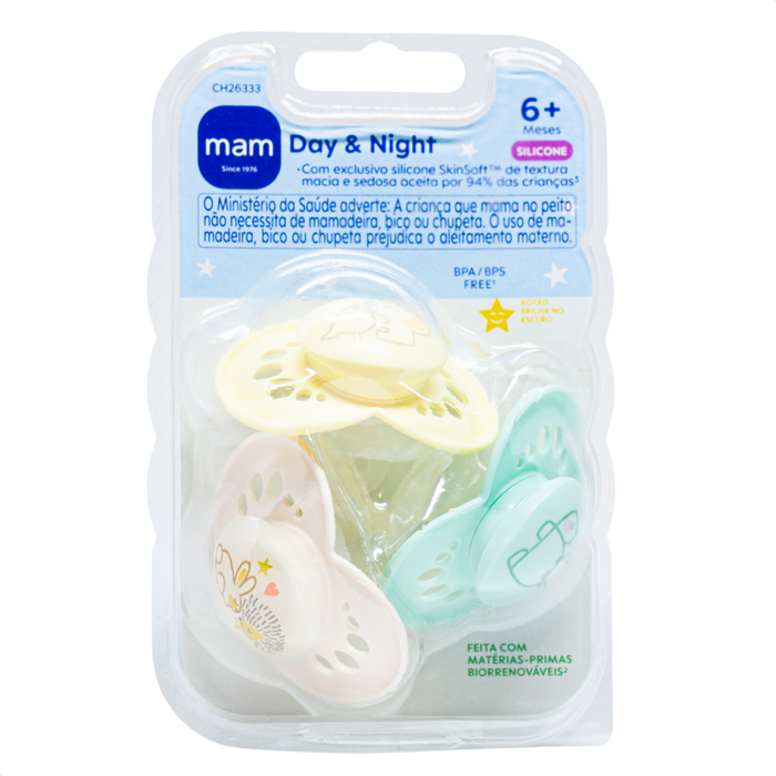 Chupeta MAM Original Day & Night 6+ Meses Embalagem Tripla