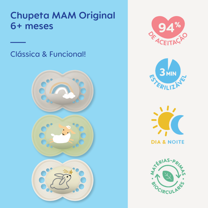 Chupeta MAM Original Day & Night 6+ Meses Embalagem Tripla